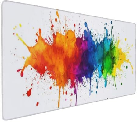 Tapis de Souris Couleur Art XXL Large 1400x600x3mm, Tapis de Souris Imperméable, Tapis de Souris Tapis de Bureau avec Base Anti-Dérapage Multifonctionnel et Etendu,pour Gamer Personnel de Bureau k-619