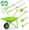 SainSmart Jr. Juego de carretilla para niños, 5 piezas, construcción de metal, carril de bicicleta infantil y equipo de jardín de infantes, guantes de jardín para niños, regalos para niños (verde)