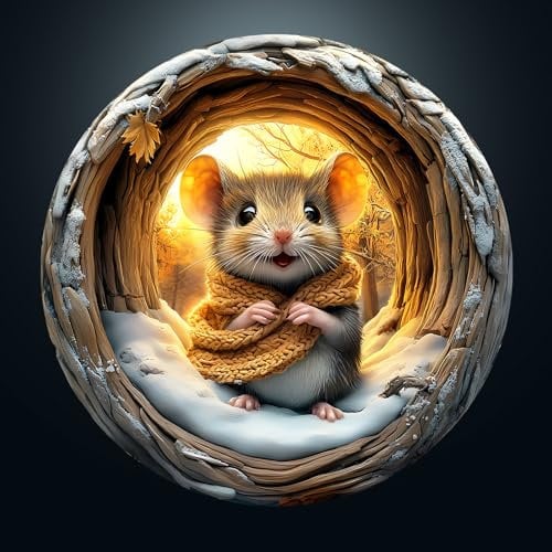 CHARMIBLE Jigsaw Puzzles for Adults 1000, 3D Cave Mouse 1000 Piece 67.5x67.5cm Hard Impossible Round Puzzle, Colorful DIY Puzzles for Home Decoration Family Puzzle Perfect for Easter Birthday