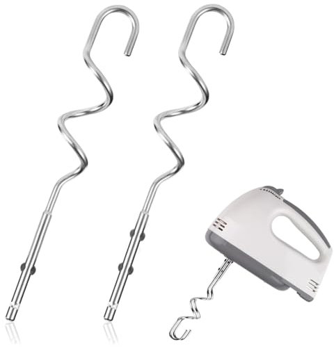 2 Stück Knethaken für Handmixer Edelstahl-Knethaken Brothaken Mixer Handmixer Aufsätze Universelle Ersatz-Knethaken Handmixer für Effektives Rühren und Backen