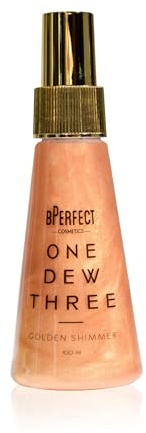 BPerfect One Dew Three – Golden Shimmer Setting Spray – Multi-Use Prep, Set & Refresh Mist with Vitamin E, Aloe Vera & Cucumber Extract – 100ml