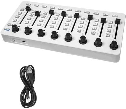 Mesa Mezclas DJ, Controlador MIDI inalámbrico Consola de mezcla Conexión BT Controlador USB Mezclador