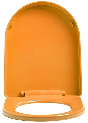 D-/U-Förmiger WC-Sitz Verlängert, Leiser Toilettensitz Mit Langsam Schließendem Klodeckel, Einfach Zu Montieren Und Zu Reinigen, Langlebiges PP Farbenfroher Toilettendeckel, Orange