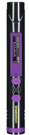 Ermenrich Ping RD20 Digitaler Geigerzähler Strahlungsdetektor Stift Dosimeter Beta Gamma Röntgenstrahlen Mini-Monitor mit LCD-Display, akustischer und heller Alarm, wiederaufladbar, tragbar, Violett