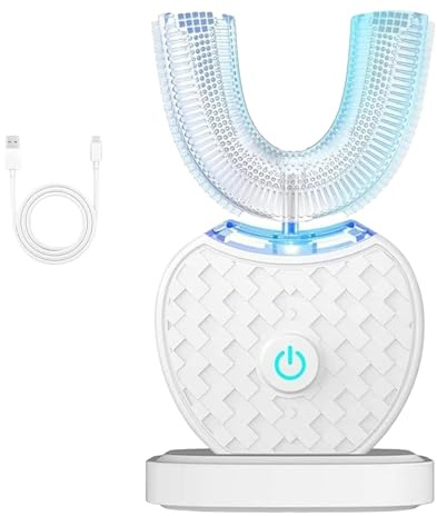 Sensepro Automatik Zahnbürste, Sensepro 360grad Schallzahnbürste, Wasserdicht gemäß IPX7, mit 3-in-1 Reinigungsfunktion, Weiche Borsten (Weiß2.0)