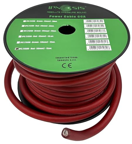 Cavo Alimentazione In Alluminio 50mm² Rosso Bobina Intera Da 15 Metri IPNOSIS IPC 2150 R