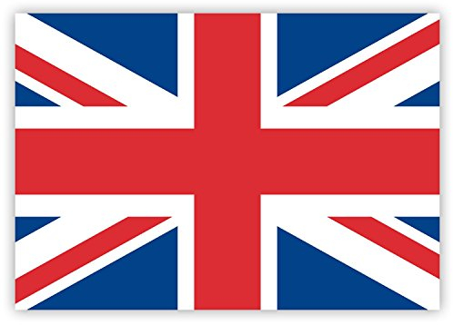 10 Union Jack Stickers - UK - British Flag Sticker - for Cars, Laptop, Windows, Luggage (7.4 x 5.2 cm)