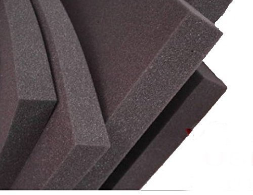 okoium Glatt-Schaumstoff-Dämmung-Schallschutz-Fester-Rolllaeden-platten Dämmung Schaumstoff Noppenschaum 100x50 cm, 3 cm, Schwarz
