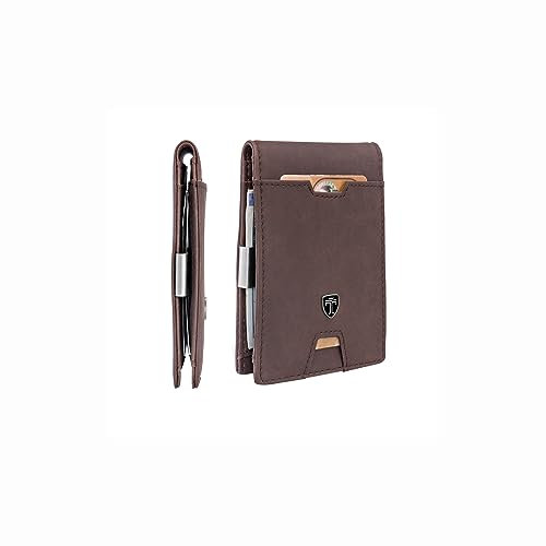 TRAVANDO Geldbörse mit Geldklammer Amsterdam - TÜV geprüft - 10 Kartenfächer - Slim Design - RFID Schutz - Kleines Münzfach - inkl. Geschenk Box - Designed in Germany