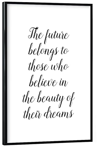 artboxONE Poster mit schwarzem Rahmen 30x20 cm Statements & Quotes Typografie The Future Belongs - Bild Future