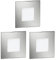 ledscom.de 3 Stück LED Treppenlicht/Wandeinbauleuchte FEX für innen und außen, eckig, edelstahl, 85 x 85mm, warmweiß