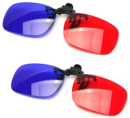 Othmro Gafas con clip de resina para miopía de anaglifo 3D sin marco, 3 juegos de estilo simple, juego de película 3D, 2 unidades