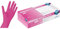 Lot de 100 gants en nitrile - Rose - Non poudrés - Magenta nacré