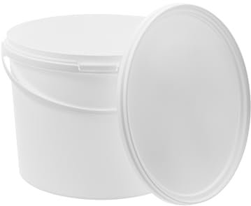 BenBow Cubo con Tapa 5l Blanco 5X 5 litros - Seguro para los Alimentos, Estable, hermético, a Prueba de Fugas, Inodoro - Cubo de plástico con asa - vacío