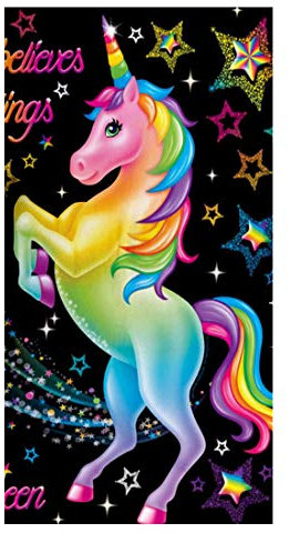 Große Strandtücher Badetuch Schnell Trocknend Wasseraufnahme Extra Microfiber XL XXL,3D Einhorn Regenbogen Pferd Motiv Handtuch Kinder Jugend Mädchen Erwachsene Kuscheldecke (schwarz,150 x 200 cm)
