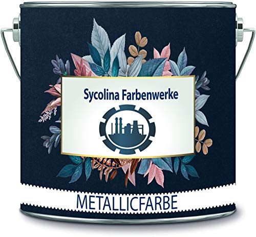 Sycolina Farbenwerke Metallicfarbe Latexfarbe Bunt abwaschbar diffusionsfähig Innenwandfarbe in vielen exklusiven hochwertigen Farbe (1 l, Rose Metallic)