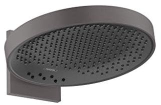 hansgrohe Duschkopf Regendusche Rainfinity (360mm, rund, 3 Strahlarten, Wandmontage) Brushed Black Chrome