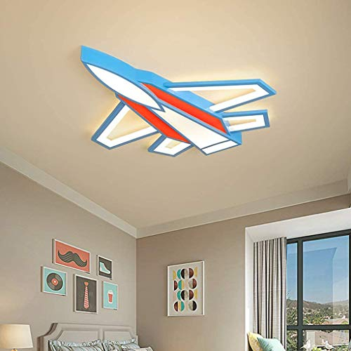 A.1.Coo Deckenleuchte LED Kinderzimmerlampe Flugzeug Deckenlampe Dimmbar Kinderzimmer Schlafzimmer Babylampe Kindergarten Kinderlampe Acryl Lampe Wohnzimmerlampe Deckenbeleuchtung,Rot,52cm