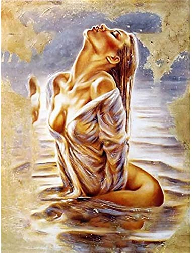 Ziiajune 5D Diamond Painting Set Zubehör Sexy Frau, DIY Diamant Stickerei Malerei Kits, Strass Stickerei Bilder Vollrundbohrkristall Crystal für Home Wand Und Eingang Dekorationen 30x40cm