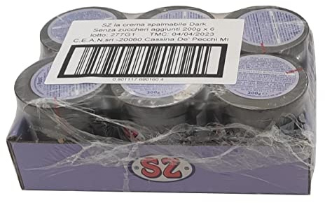 Sz - Senza Zucchero Crema Spalmabile Dark - Confezione da 6 vasetti X 200 G