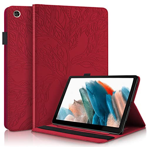 Succtopy Cover Galaxy Tab A8 10.5 2021 SM-X200/X205/X207 Custodia in Pelle PU Flip Stand Cover Samsung Tab A8 2021 Portafoglio Porta Penna Slot Card Tablet Custodia Samsung Galaxy Tab A8 2021 Rosso