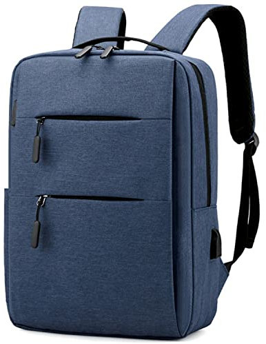 Mixroom - Zaino Porta PC Uomo Laptop Borsa per PC Portatile Computer Custodia Notebook 15 Due Tasche Frontali Con Porta USB Z1 Blu
