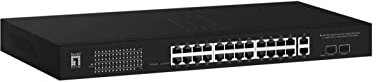 LevelOne GEP-2841 28-Port Web Smart Gigabit PoE Switch, 2 x Uplink SFP, 2 x Uplink RJ45, 24 PoE Ausgänge, 375W PoE Power Budget