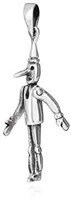NKlaus Kettenanhänger Clown Marionette 925 Silber 36x6mm Puppe Silberanhänger Amulett 10128