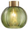 HARPER LIVING Green Glass Lampshade, Pendant Lighting Easy Fit Shade, Elegant Green Glass Ceiling Pendant Light Shade with Antique Gold Top, Lovely Shade, 21cm Diameter (Green)