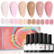 Modelones UV Nagellack Set Rosa, Milchig Weiß Nude Pink Jelly Transparent 6 Farbe Gel Nagellack Shellac Gel Nail Polish French Manicure Soak Off UV Nägel Gellack für Nail Art Nageldesign Kit