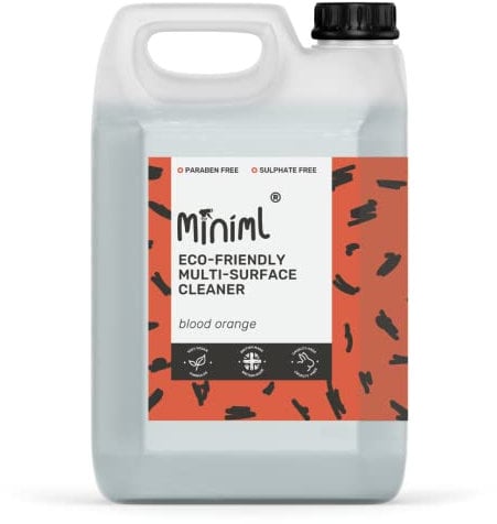 Miniml Eco Multi Surface Cleaner General Purpose Spray 5L Refill – Blood Orange Scented for Cleaning All Surfaces Floors Walls Glass Kitchen Bathroom - Natural Plant Based Vegan Formula & Cruelty Free