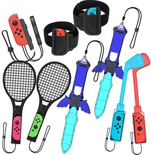 Numskull Nintendo Switch Sportpaket Mega-Bundle-Für Konsolenbenutzer entwickelt - Golfschläger, Armbänder, Schläger und mehr-Gamer-Controller-Zubehör