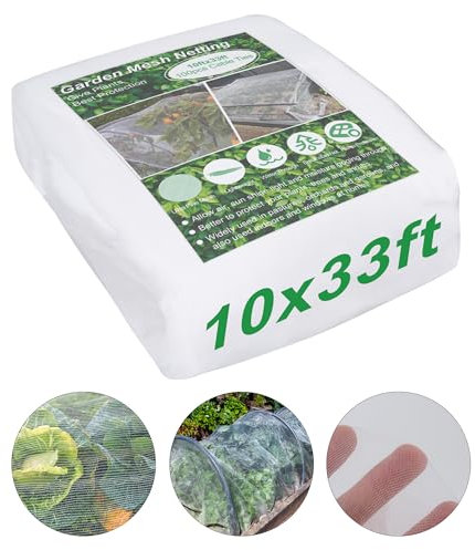 SPORTYOUTH Gartennetz, 30x90 cm, Pflanzenabdeckung, ultrafeines Netz, Insektenschutz, Moskito, Vogel, Barriere, Netz für Gemüsepflanzen, Obst, Blumen, Gewächshaus, Reihenabdeckungen, Hochbeet