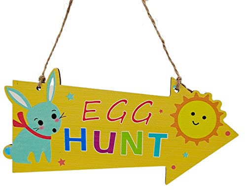 Wahuan Strickleiter Miniatur Kreative Ostern Party Handwerk Dekor DIY handgefertigte Kaninchen Holzschild Behänge Windspiel Balkon Kinder (B, One Size)