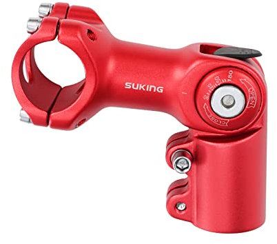 CYSKY Potence VTT Réglable 31,8 60mm/80mm/93mm 0-90 Degrés Réglable Potence de Vélo de Montagne Potence de Guidon pour VTT vélo de Route BMX Ville Cyclisme (Rouge, 80mm)