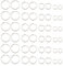 DICOSMETIC 80 Stück 4 Größen Sterling Silber Biegeringe 2/2.5/4/5 mm Offene Biegeringe DIY Spaltringe Kleiner O-Ring Verbinder Für Schlüsselanhänger Ohrring Schmuckherstellung Und Reparatur