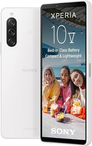 Sony Xperia 10 V all-carriers (5.000-mAh-Akku, 6,1 Zoll 21:9 Wide OLED, Dreifach-Objektiv, Leicht & Kompakt, 3,5 mm Audio-Klinke, Android 13, IP65/68) 24+12 Monate Garantie [Amazon Exklusiv] Weiß