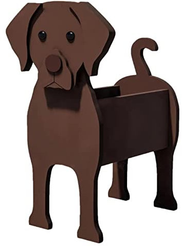 TTiiLoe Cute Dog Planter, Labrador Retriever Pflanzgefäße, PVC Kräutergarten Blumentöpfe, Hund Cartoon geformt Pflanzgefäß Halter, Geschenke für Tierliebhaber, 43x25cm/16.92x9.84in