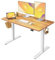 FEZIBO Schreibtisch Höhenverstellbar Elektrisch, 120 x 60 cm Stehschreibtisch mit Memory-Steuerung und Anti-Kollisions Technologie, Weißer Rahmen/Hellbraune Tischplatte