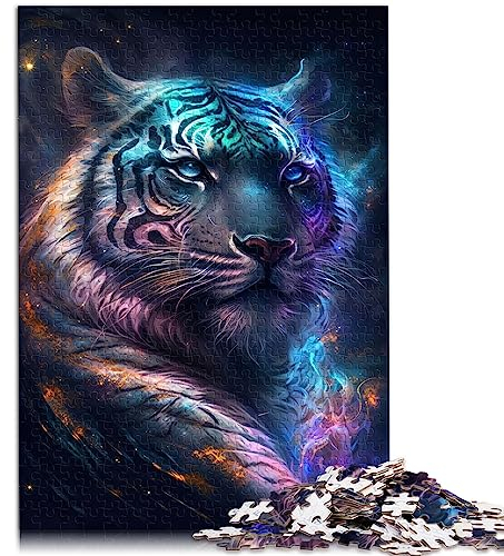 Nebula Tiger Holzpuzzle, 1000 Teile, für Erwachsene, für Erwachsene und Kinder ab 12 Jahren, Spielzeug zum Stressabbau, 29,5 x 19,7 Zoll/75 x 50 cm.