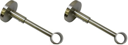 GARDINIA Träger mit Metallmontageplatte für Gardinenstange, 1-läufig, Geschlossen, Inkl. aller Montage-Teile, Serie Chicago, Ø 20 mm, Edelstahl-Optik (Packung mit 2)