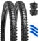YunSCM 2PCS Faltbarer 26 Zoll Reifen 26x2.10 Mantel 54-559 Plus 2PCS 26 Zoll Schlauch AV32mm Ventil kompatibel Mountainbikes, Geländeräder, Citybikes 26x2.10 26x2.125 Fahrradreifen und Schlauch