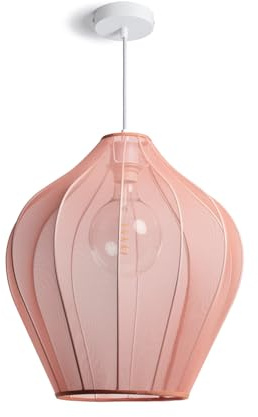 LEDKIA Pendelleuchte aus Metall und Stoff Ø400 mm Yara Altrosa