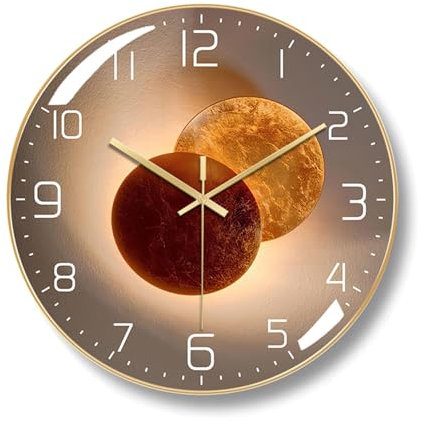 Ergocar Wanduhr, Art-Deco-Wanduhr Mit, Kein Tickendes Geräusch, Moderne Metall-Wanduhr, Geeignet Für Wohnzimmer, Schlafzimmer, Arbeitszimmer, Büro