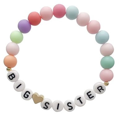 SpetngSake Armband Schwester,Perlen Armband Grosse Schwester,Handgefertigtes Perlenarmband Schwester,Diversen Farben Kinderarmband,Individuelles Armband Schwester für GROßE,KLEINE,GRÖSSTE
