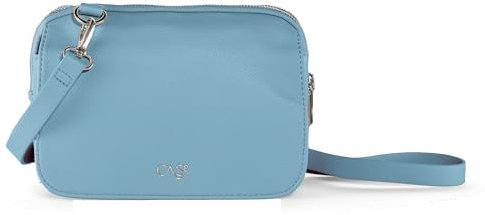 Cas8 Umhängetasche ELLA - Damenhandtasche mittelgroß, moderne Crossover Tasche, Handytasche mit Gurt, Damentaschen nutzbar als Bag, small purse for women, jeans blue