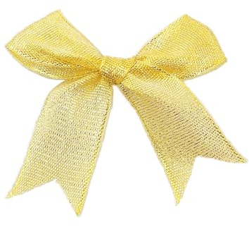 100 Stk 8.5x8.5cm Satinband Schleifen,Satin Band Deko Schleifen Fertigschleife Geschenkschleifen für DIY Handwerk Hochzeit Weihnachten Valentinstag Deko Karte Herstellung von Verzierungen,Gold A