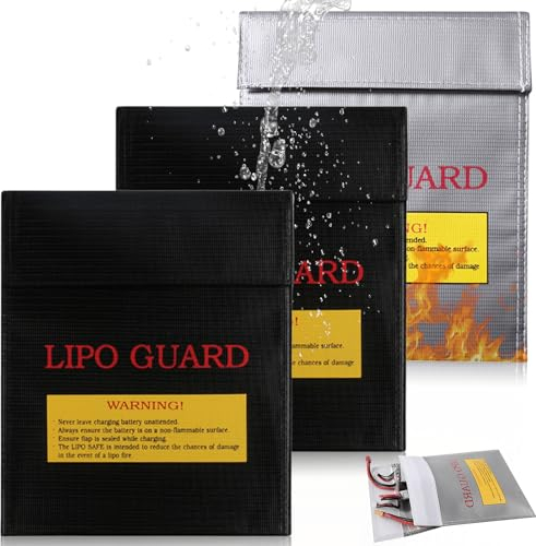 3 Stücke Lipo Safe Bag: 230x180mm Wasserdicht Lipo Akku Feuerfeste Ladetasche Schutztasche, Feuerschutz akku tasche, Feuerschutz Sicherheit Tasche Werttasche Feuerfest Brandschutztasche