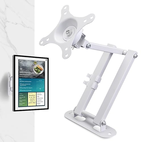 WIYETY Soporte de pared para monitor de TV, orientable, soporte de pared para TV Show 15, soporte universal para monitor de 10 a 32 pulgadas, 100 x 100, 75 x 75 mm (blanco)