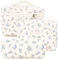 Ensemble de Trousse de Toilette de Voyage 3 pcs pour Femmes, Trousse à Cosmétiques Matelassée à Fermeture éclair, Sac de Rangement Cosmétiques Pratique (Fleur de courge Bleue)
